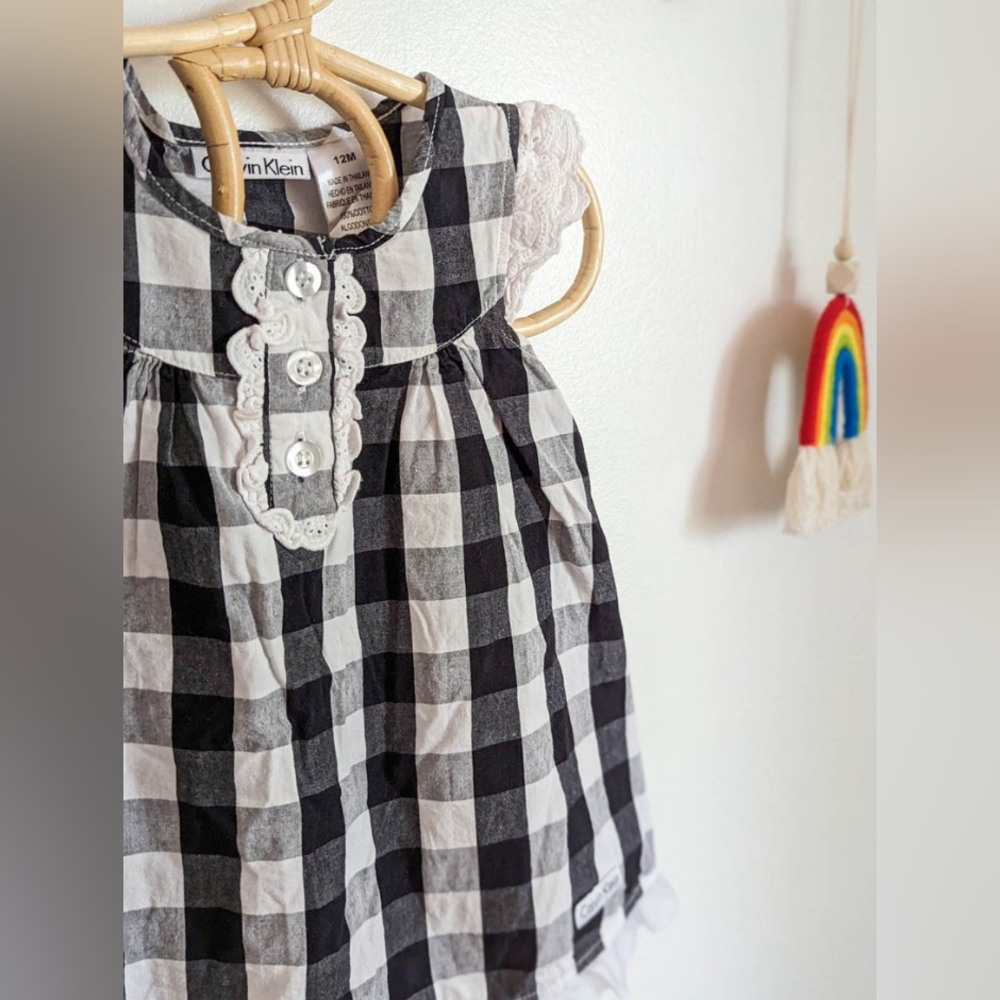 Calvin Klein Cotton Gingham Dress (12m)